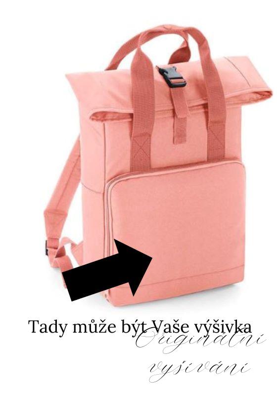 Městský batoh Roll-top se dvěma ušima, lososová